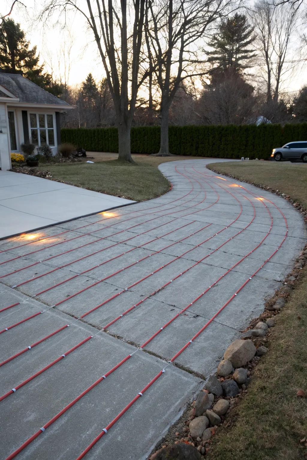 Radiant heating keeps your driveway clear and safe