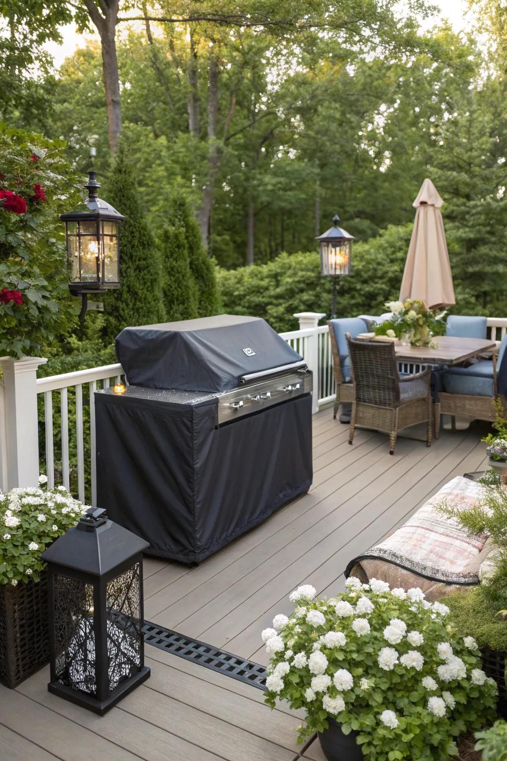 A weatherproof cover keeps your grill in top condition year-round.