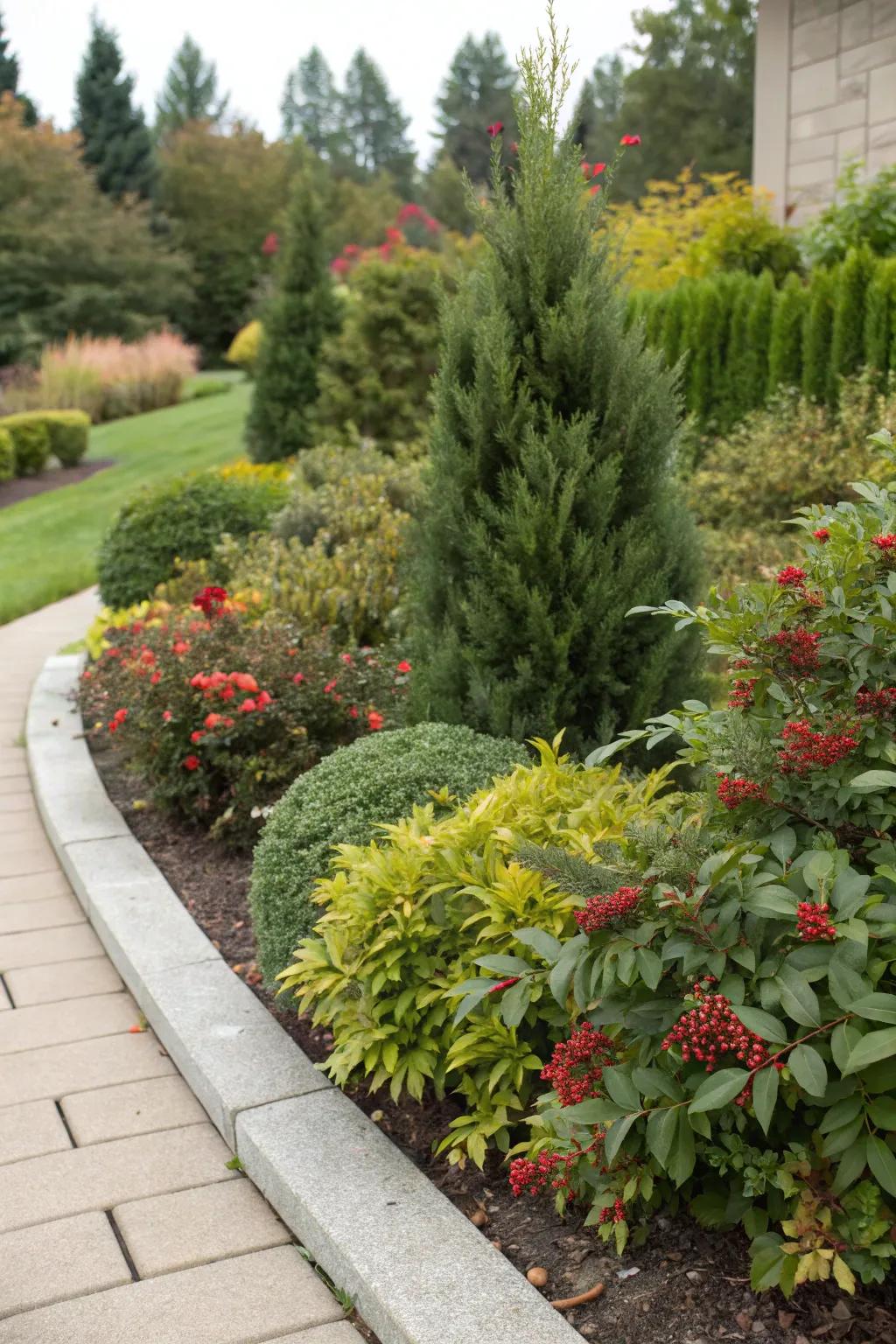 Create layered beauty with nandina and evergreen combinations.