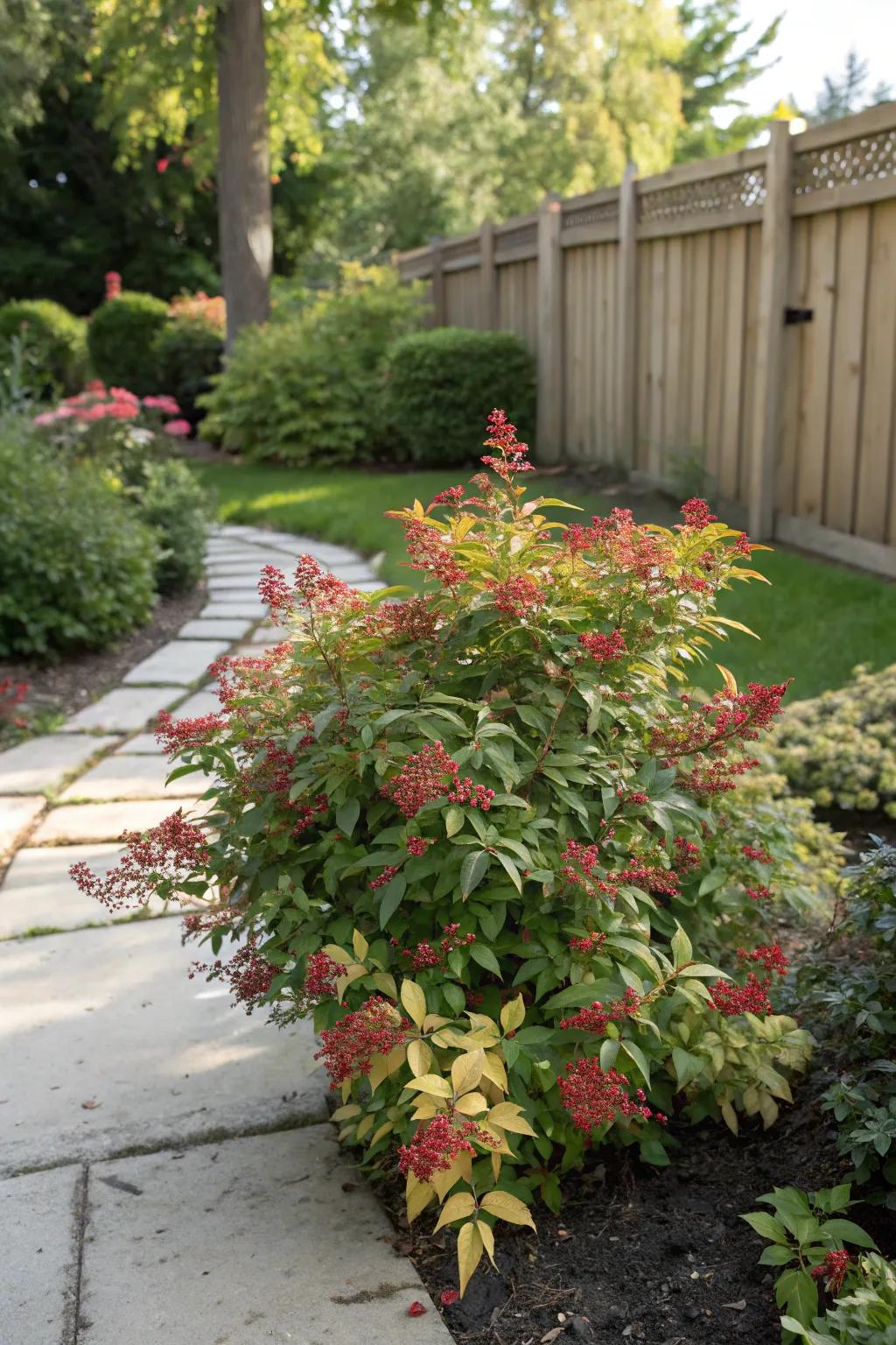Experience year-round beauty with nandina's changing colors.