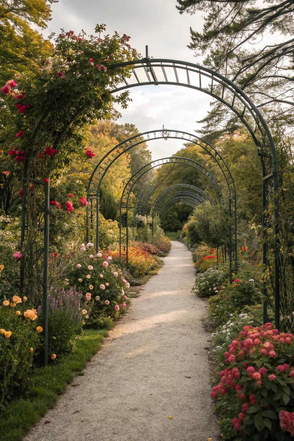 Invite exploration with enchanting arches and pathways.