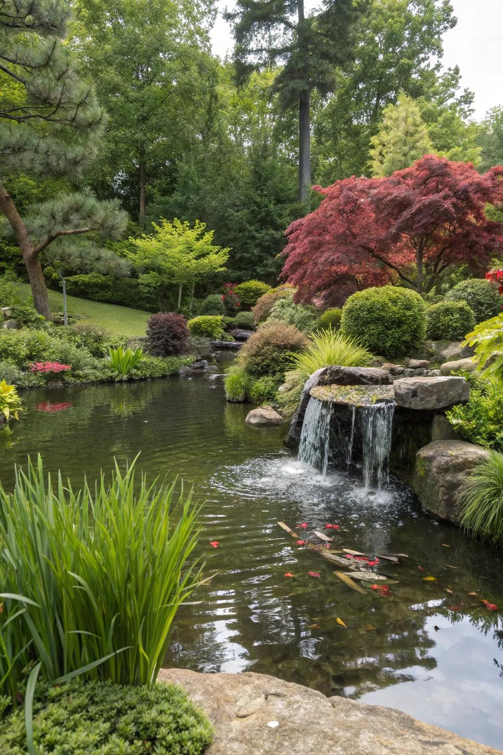 Enhance tranquility with a soothing water feature.