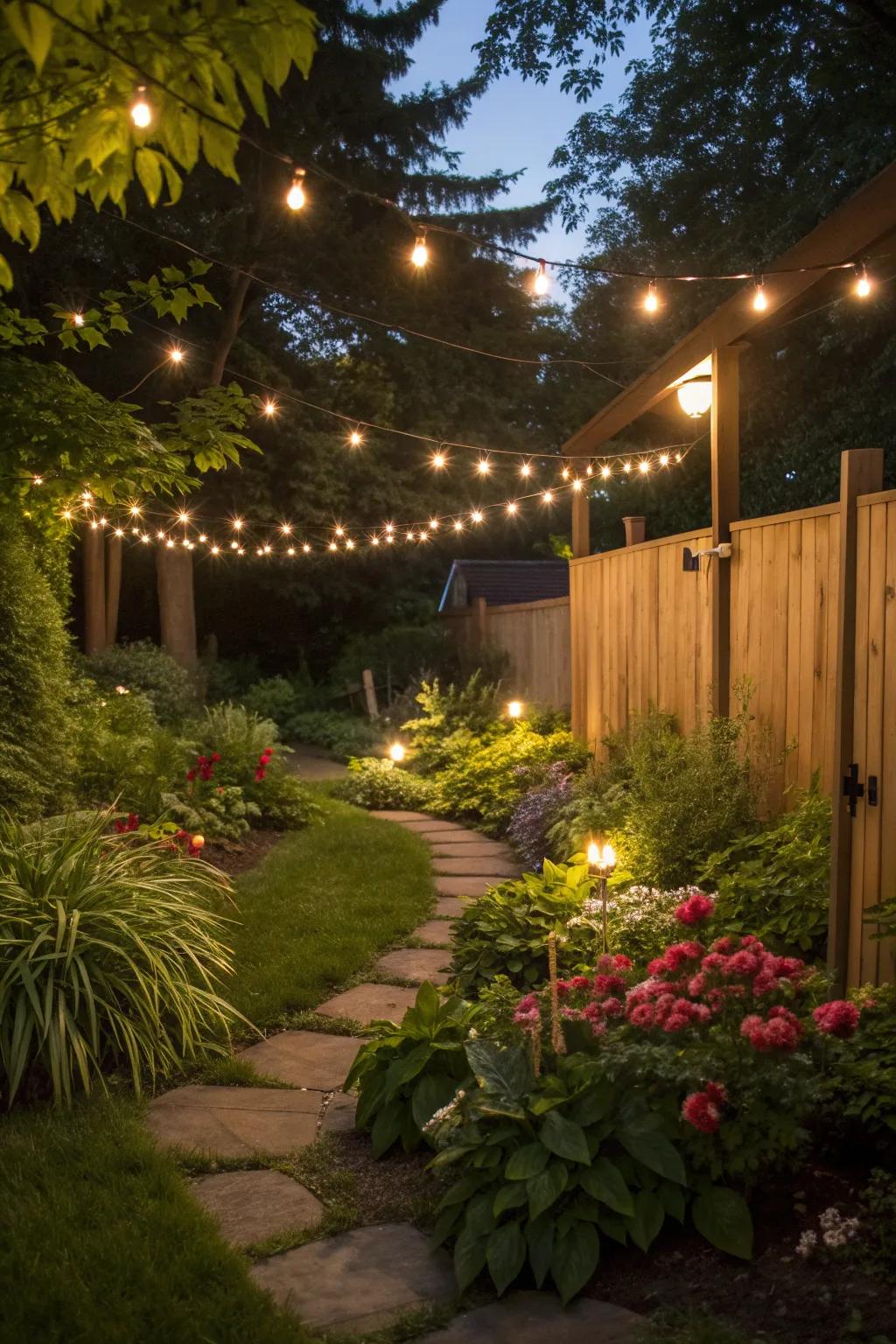 Illuminate your garden with creative lighting solutions.