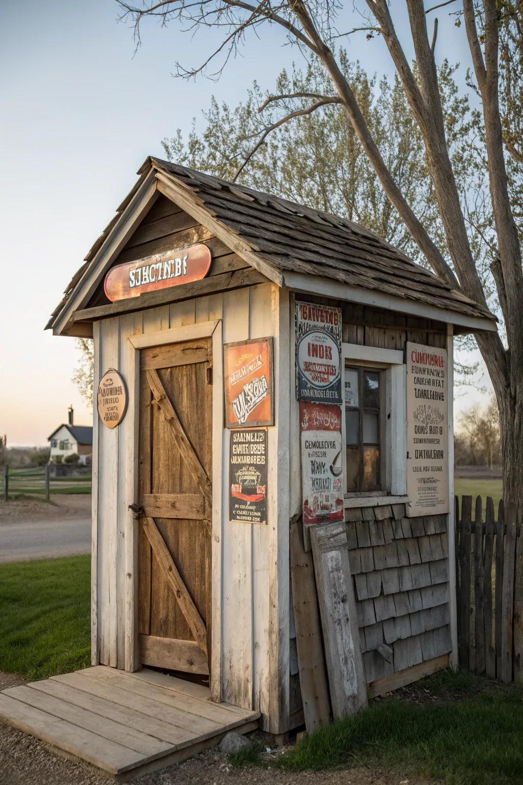Vintage signage adds a touch of nostalgia and charm.