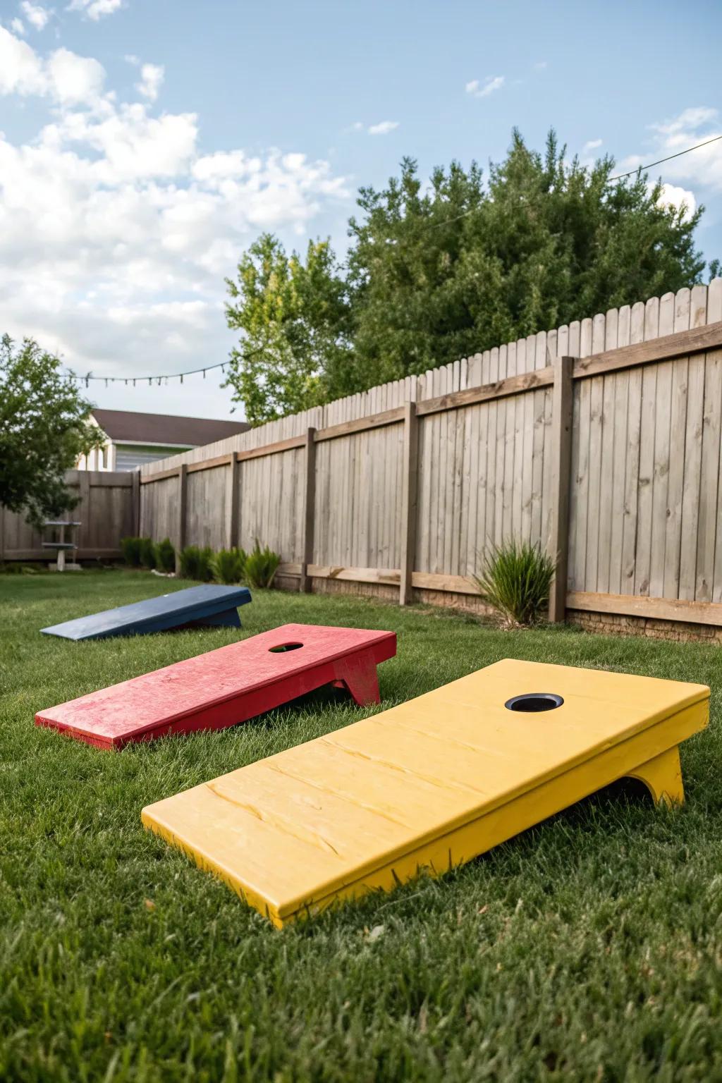 Durable cornhole boards ready for any weather