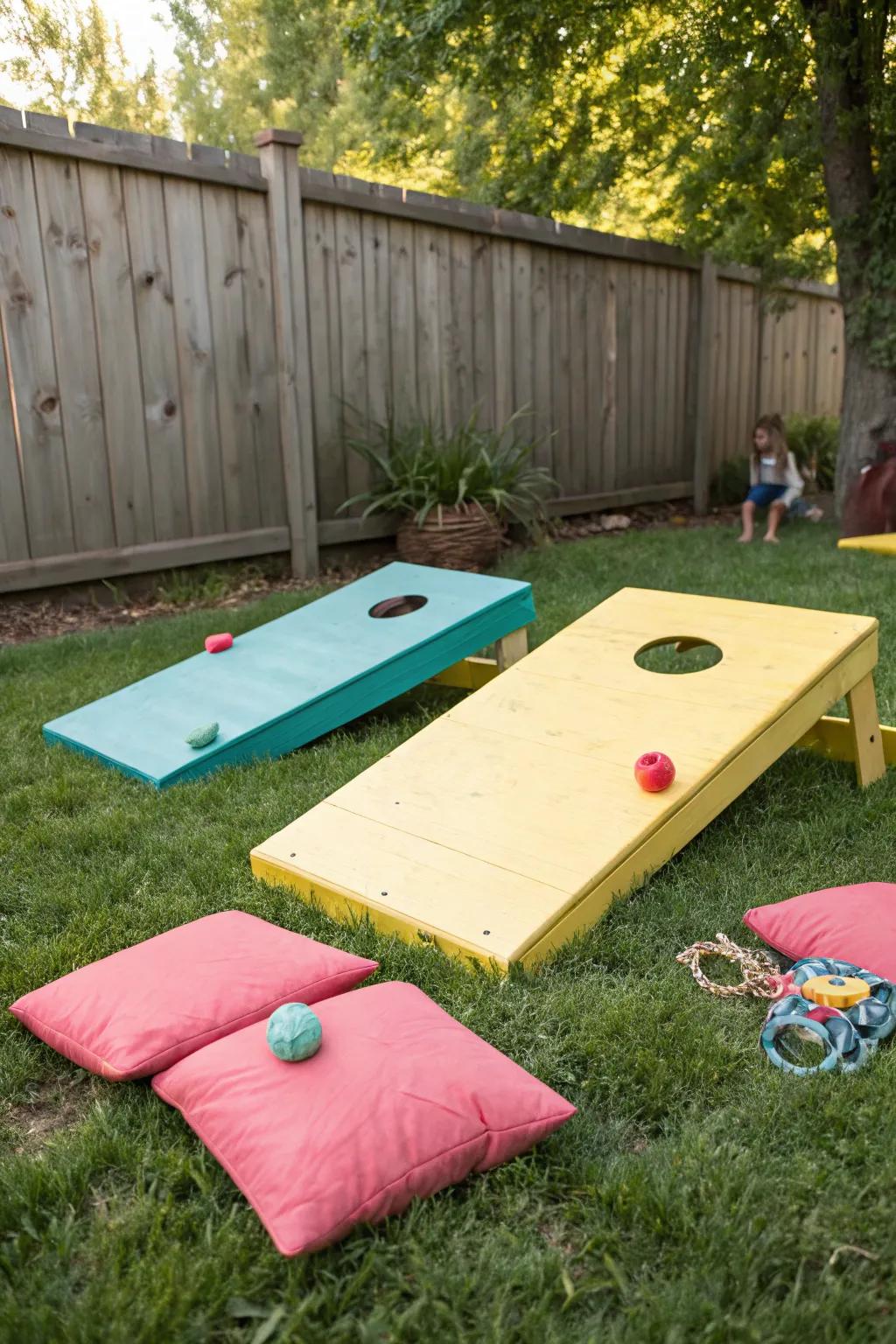 Sustainable cornhole boards with a natural finish
