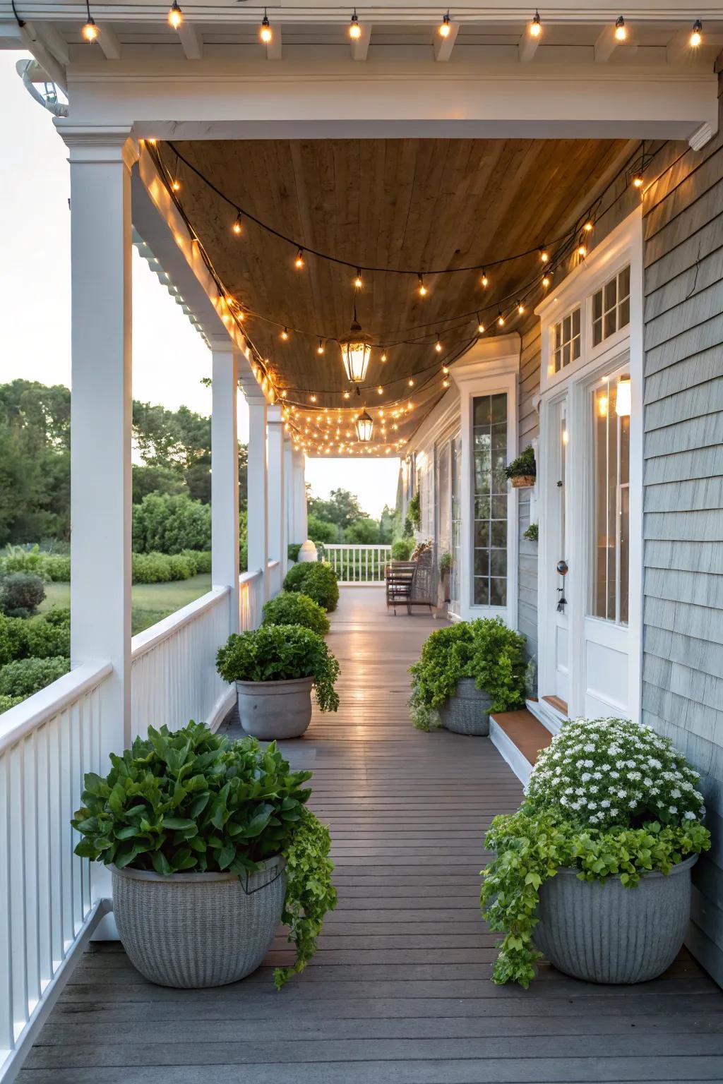 Symmetry brings harmony to this inviting porch.