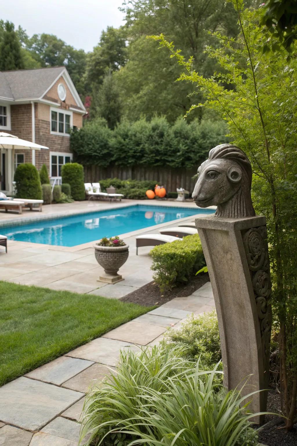 Creative sculptures offer an artistic solution for hiding equipment.