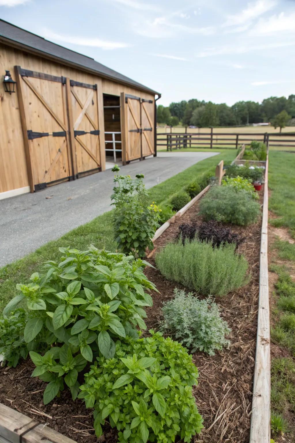 A delightful herb garden offering fresh scents and flavors.