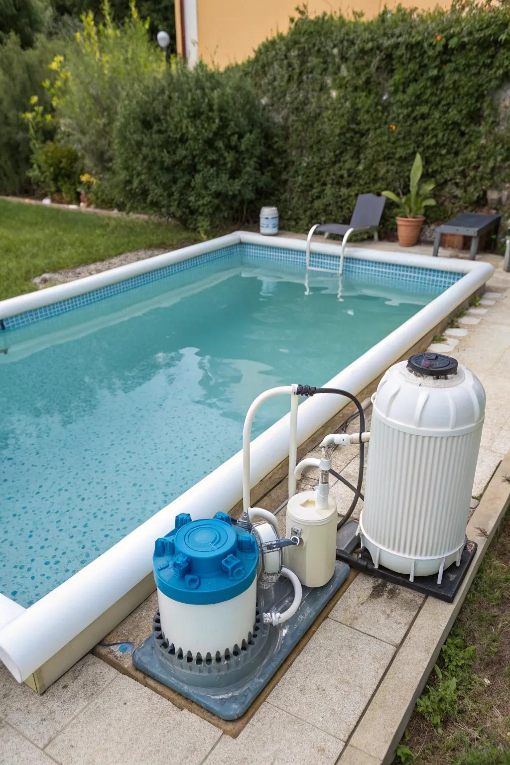 Eco-friendly filtration systems keep small pools clean and sustainable.
