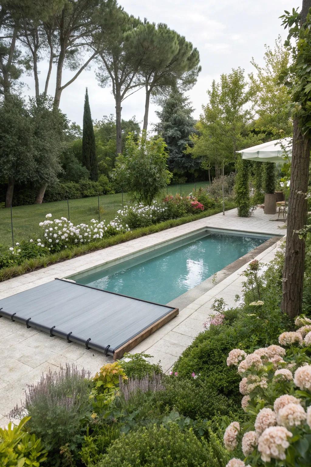 Creative pool covers offer protection and style for small pools.