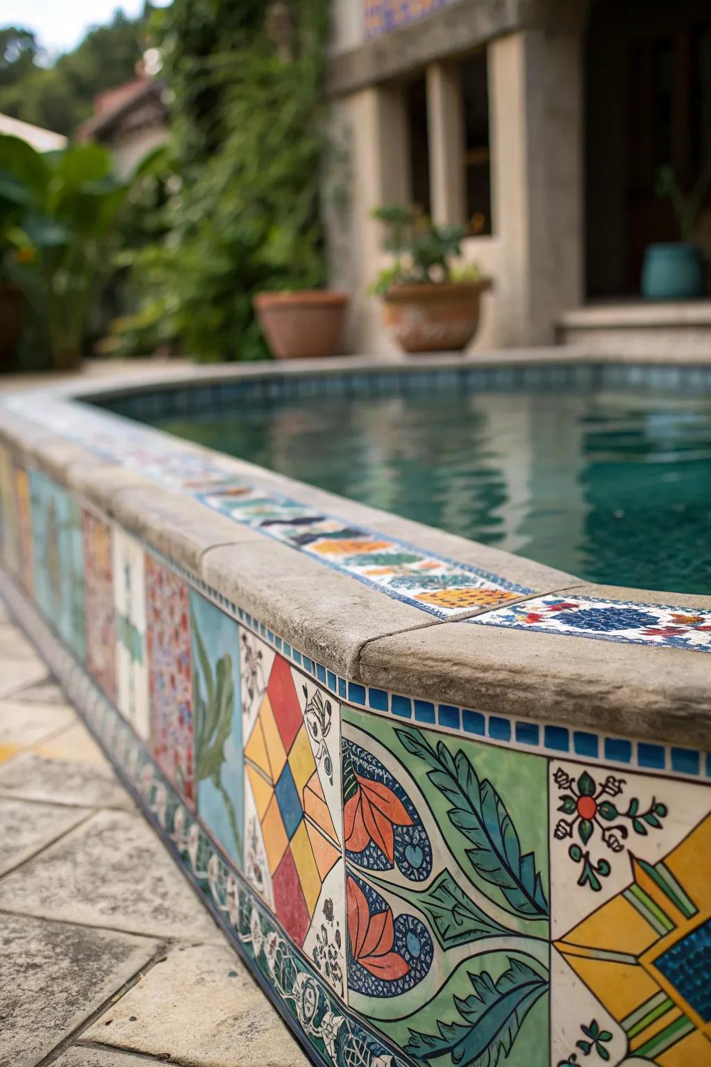 Artistic tiles add personality and charm to small pools.