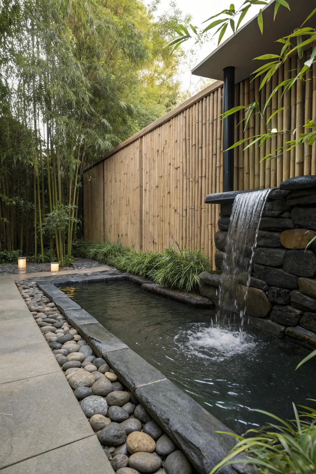 Zen elements transform your poolside into a peaceful retreat.
