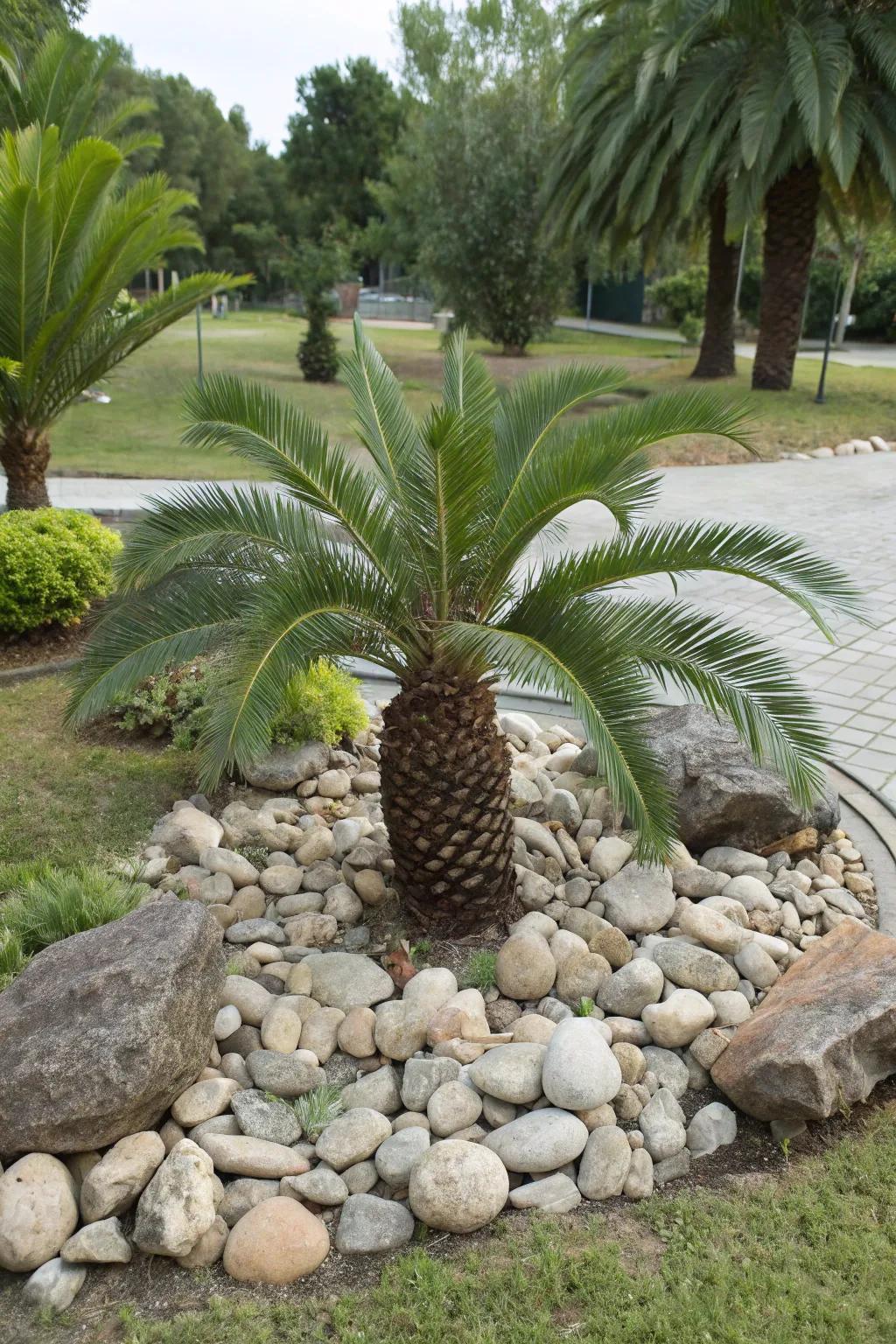 Add texture with a stylish rock garden.