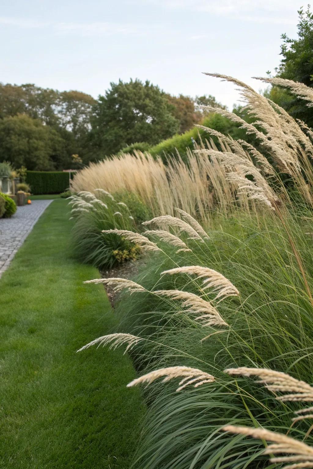 Ornamental grasses for elegant privacy screens.