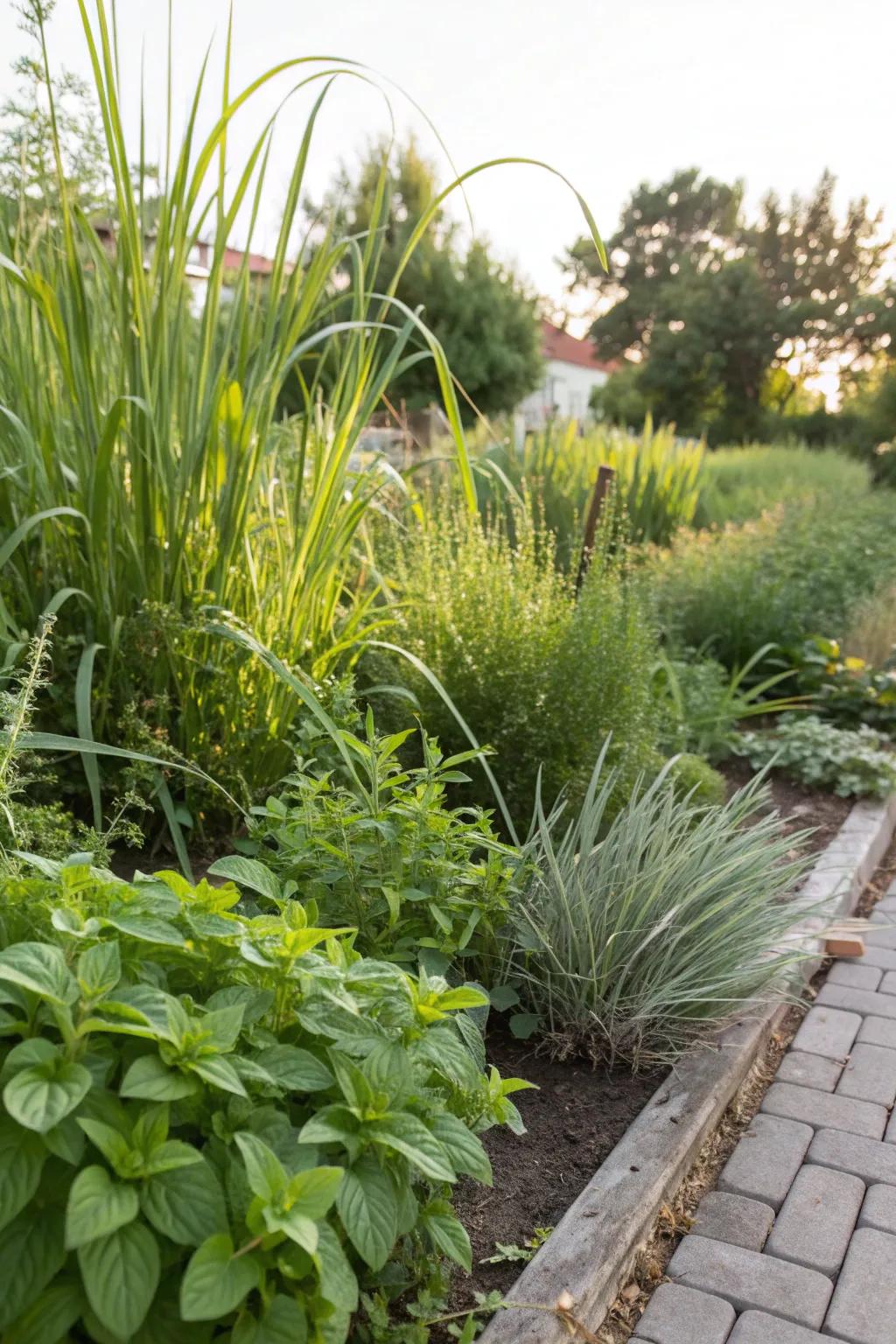 Edible grass gardens for a practical and tasty addition.