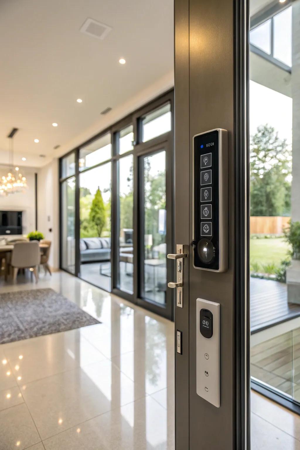 Smart technology enhances the functionality of modern screen doors.