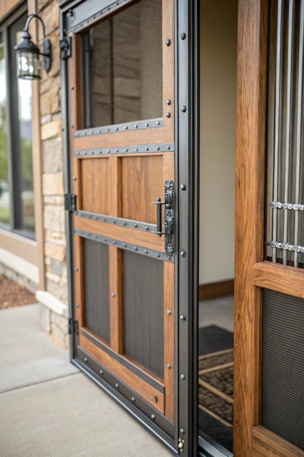 Hybrid designs blend materials for a versatile and strong screen door.