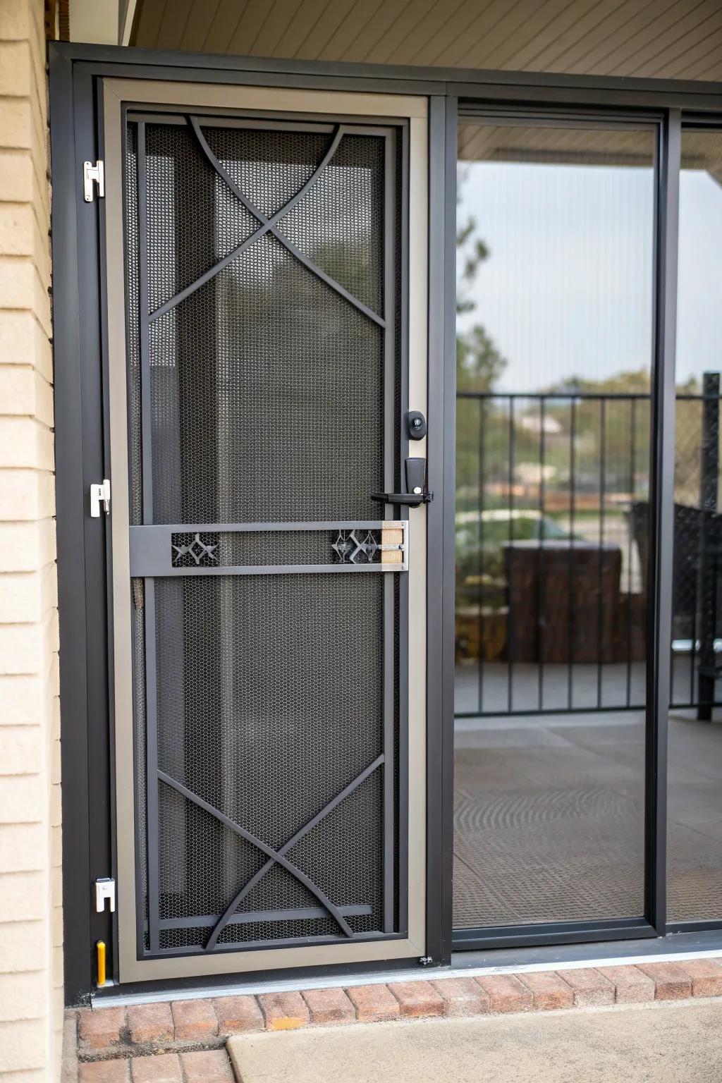 Screen doors can combine security features with stylish design.