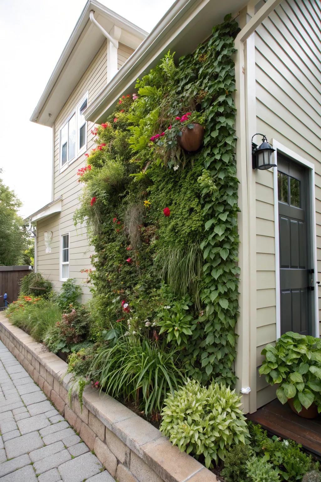 Maximize space with a lush vertical garden.