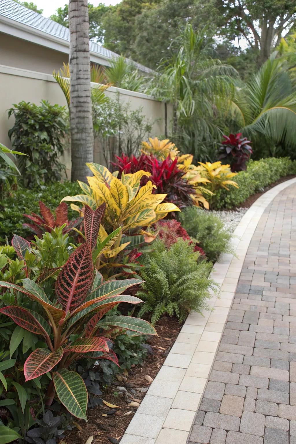 Turn your garden beds into visual highlights with strategic croton focal points.