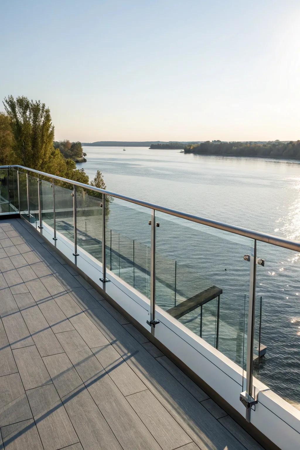 Glass railings maintain open views.