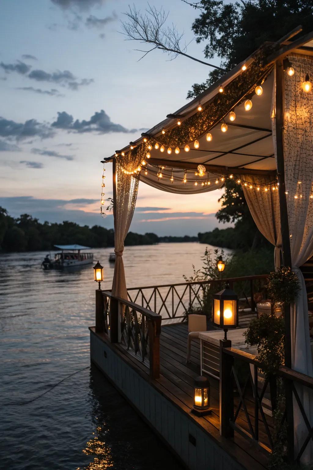 Ambient lighting setting a magical scene.