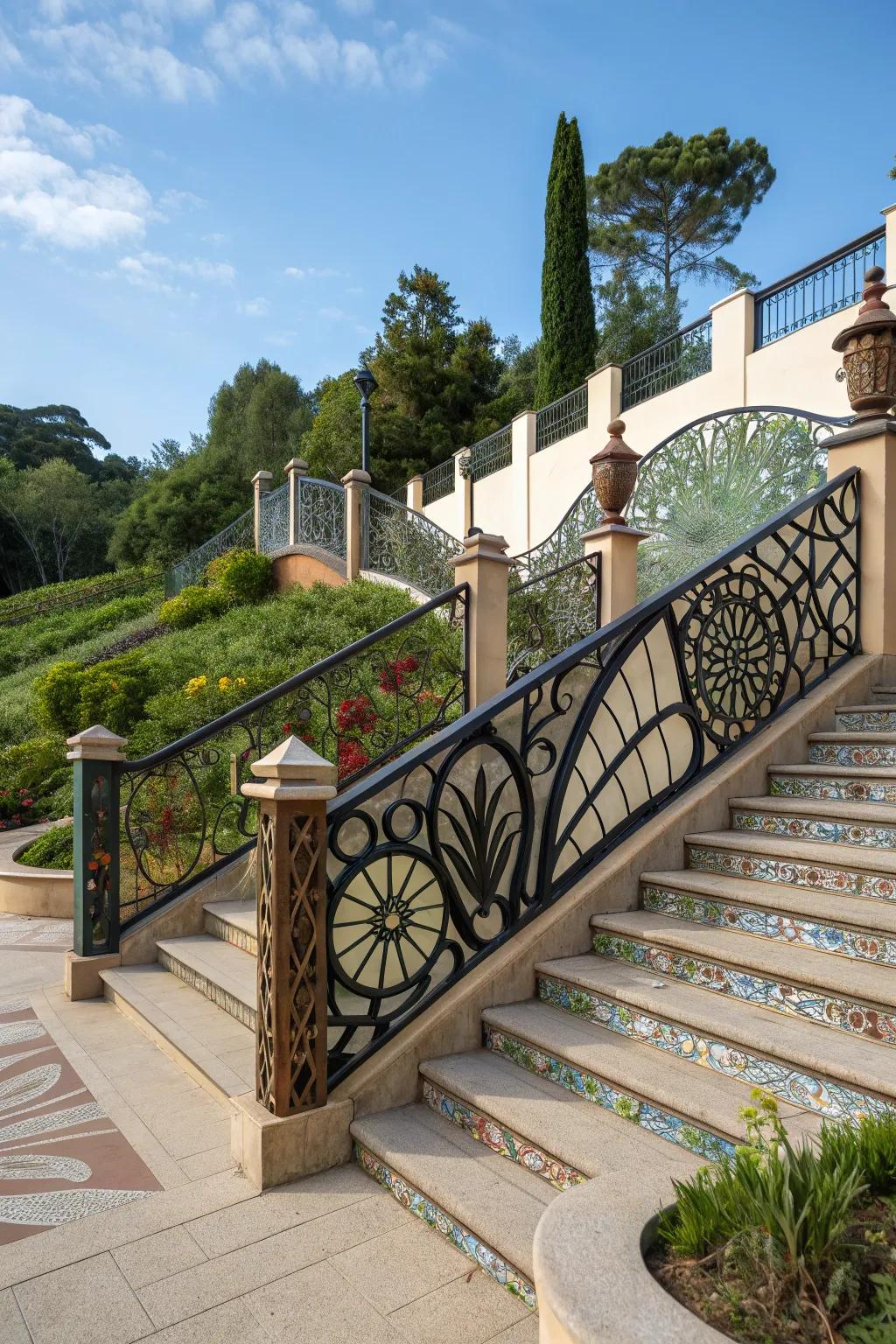 Artistic railings make a unique statement.