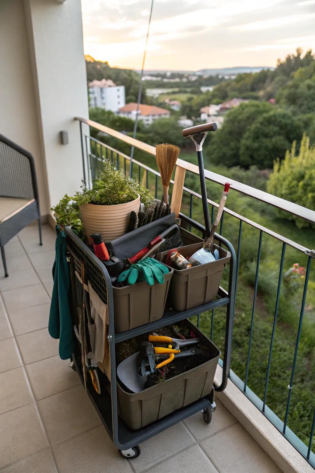 Portable carts provide adaptable storage solutions.