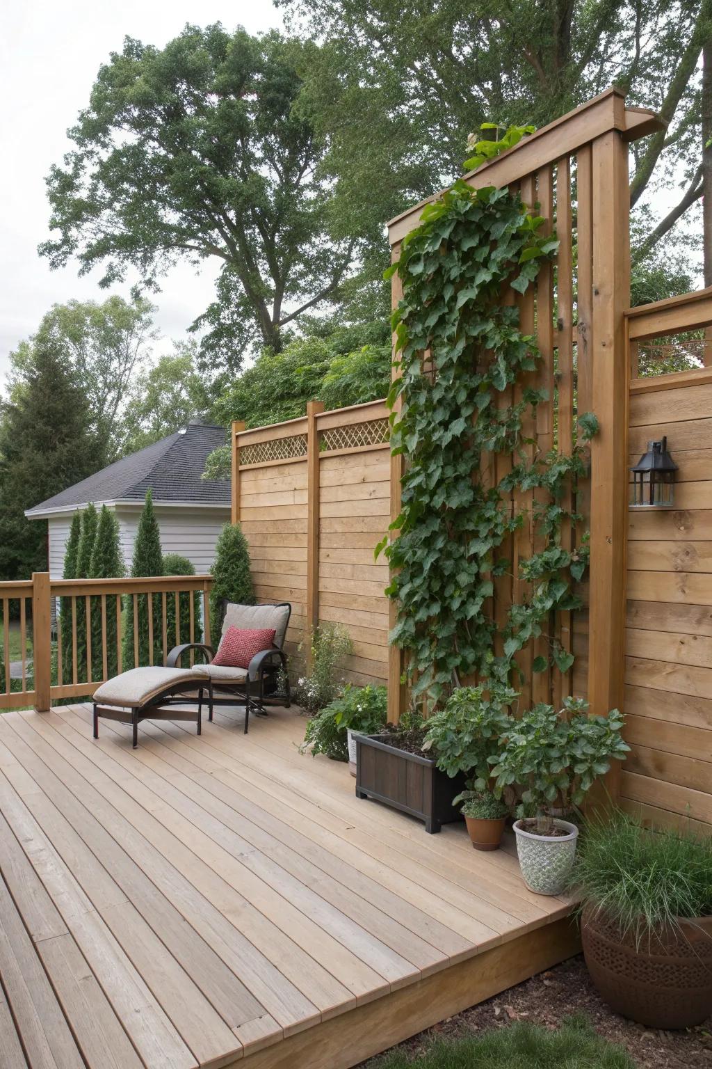 Optimize space with a storage privacy wall that offers dual functionality.