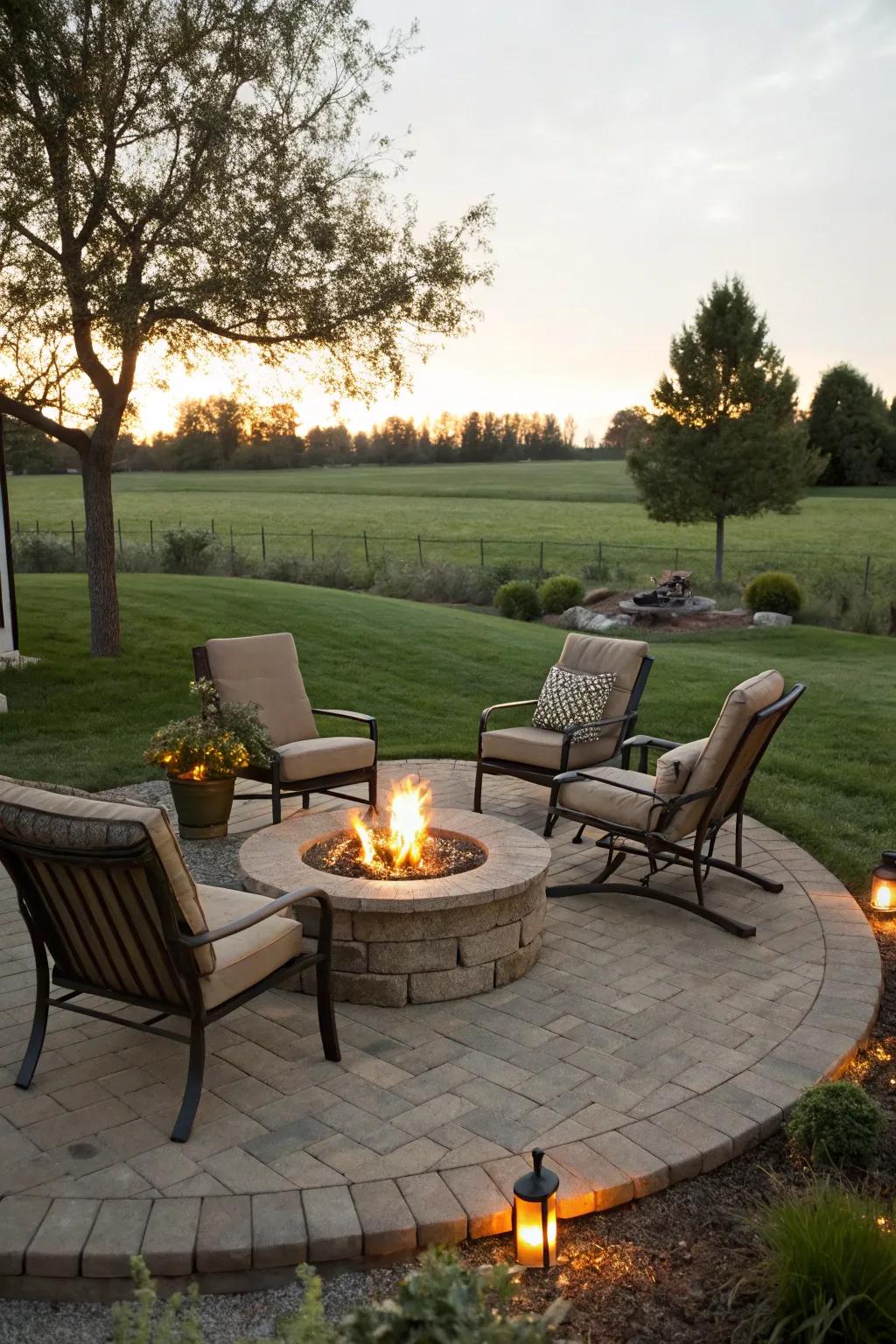 A fire pit adds both warmth and ambiance to your patio.