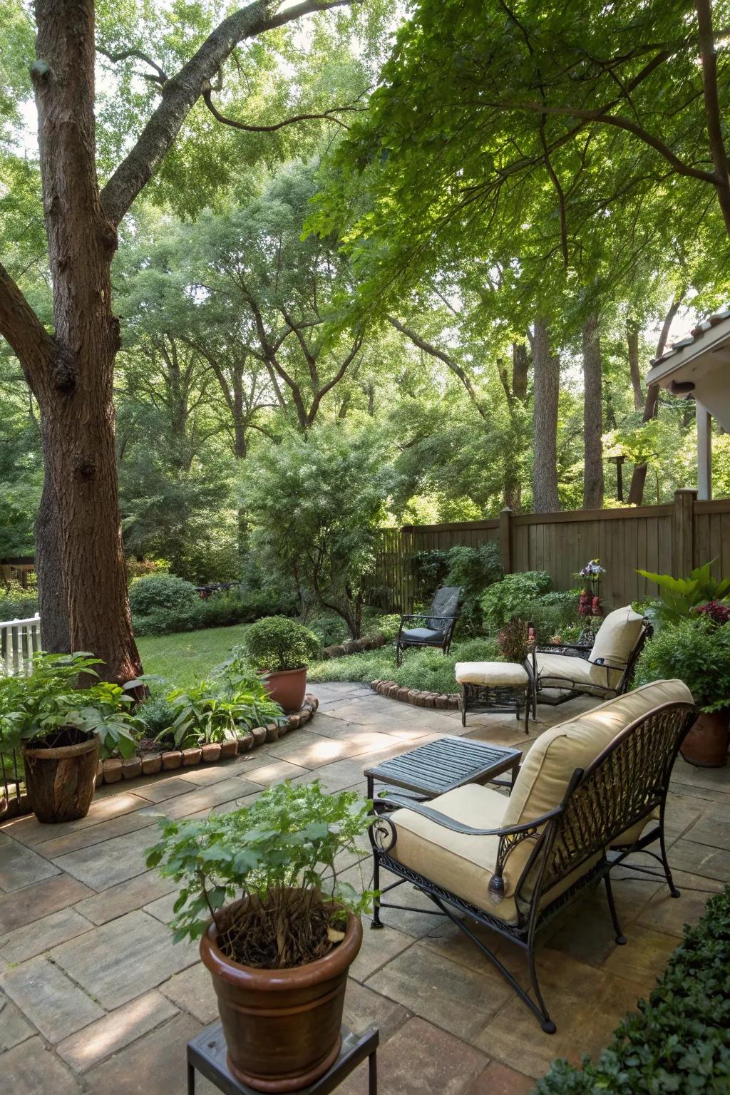 Natural elements bring tranquility and beauty to your patio.