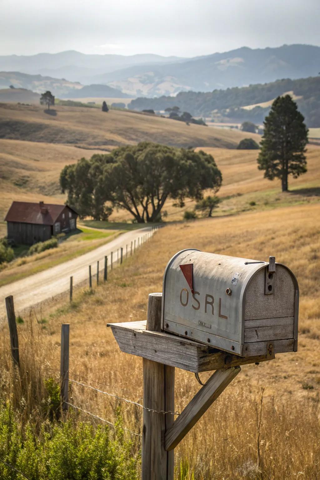 Mailbox with a saddlebag-inspired design.