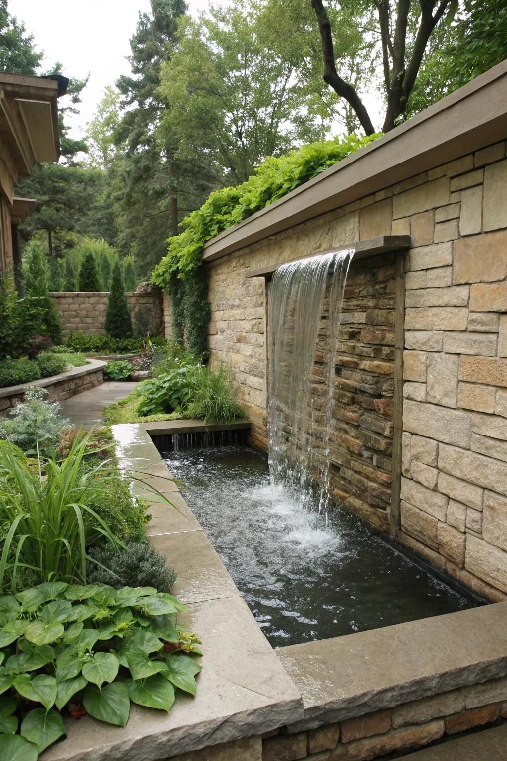 Water features add tranquility and beauty.