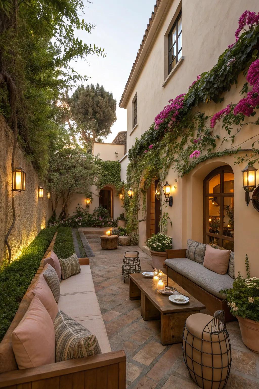 Courtyards offer a private, cozy retreat.
