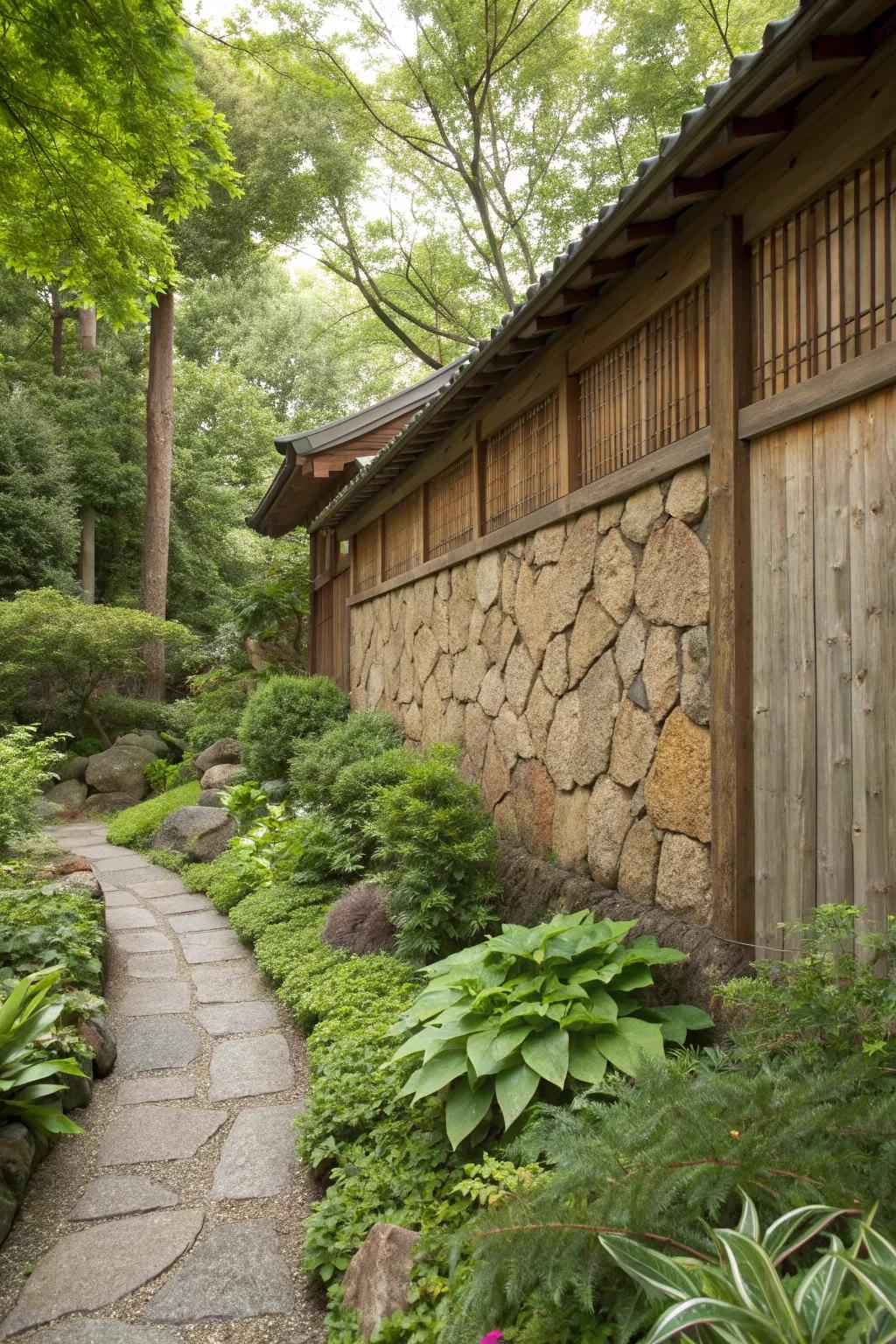 Mixing materials adds texture and visual interest.