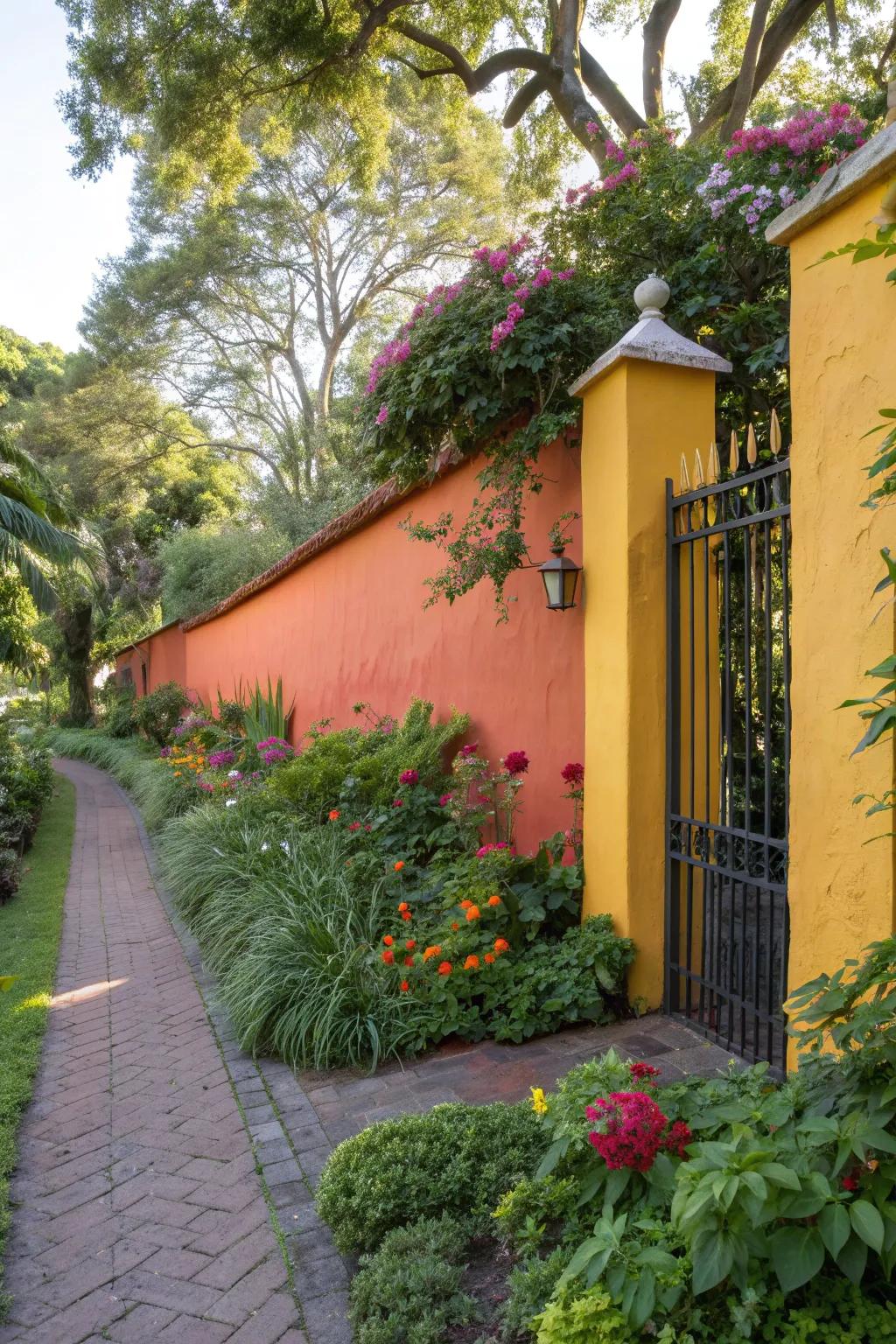 A painted wall adds a pop of color and personality.