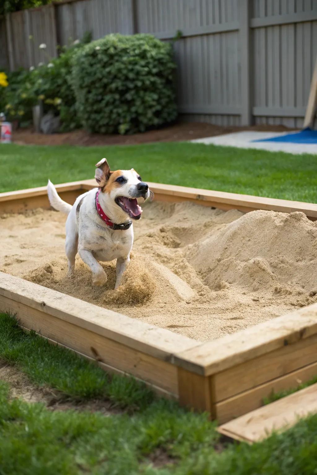 A sandbox is a perfect solution for dogs who love to dig.