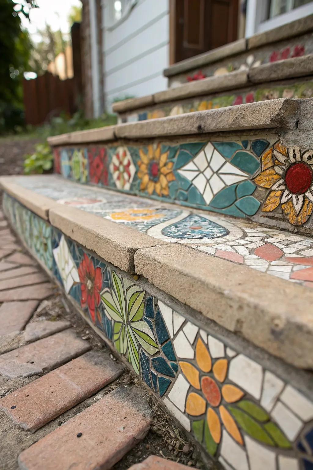 Add color and artistry with mosaic tile accents.