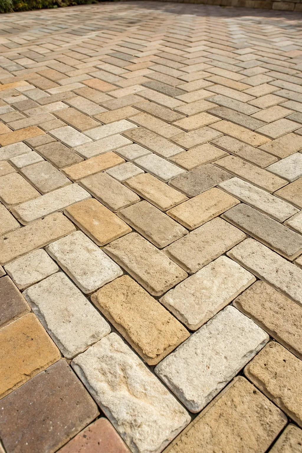 Elevate your patio with intricate stonework patterns.