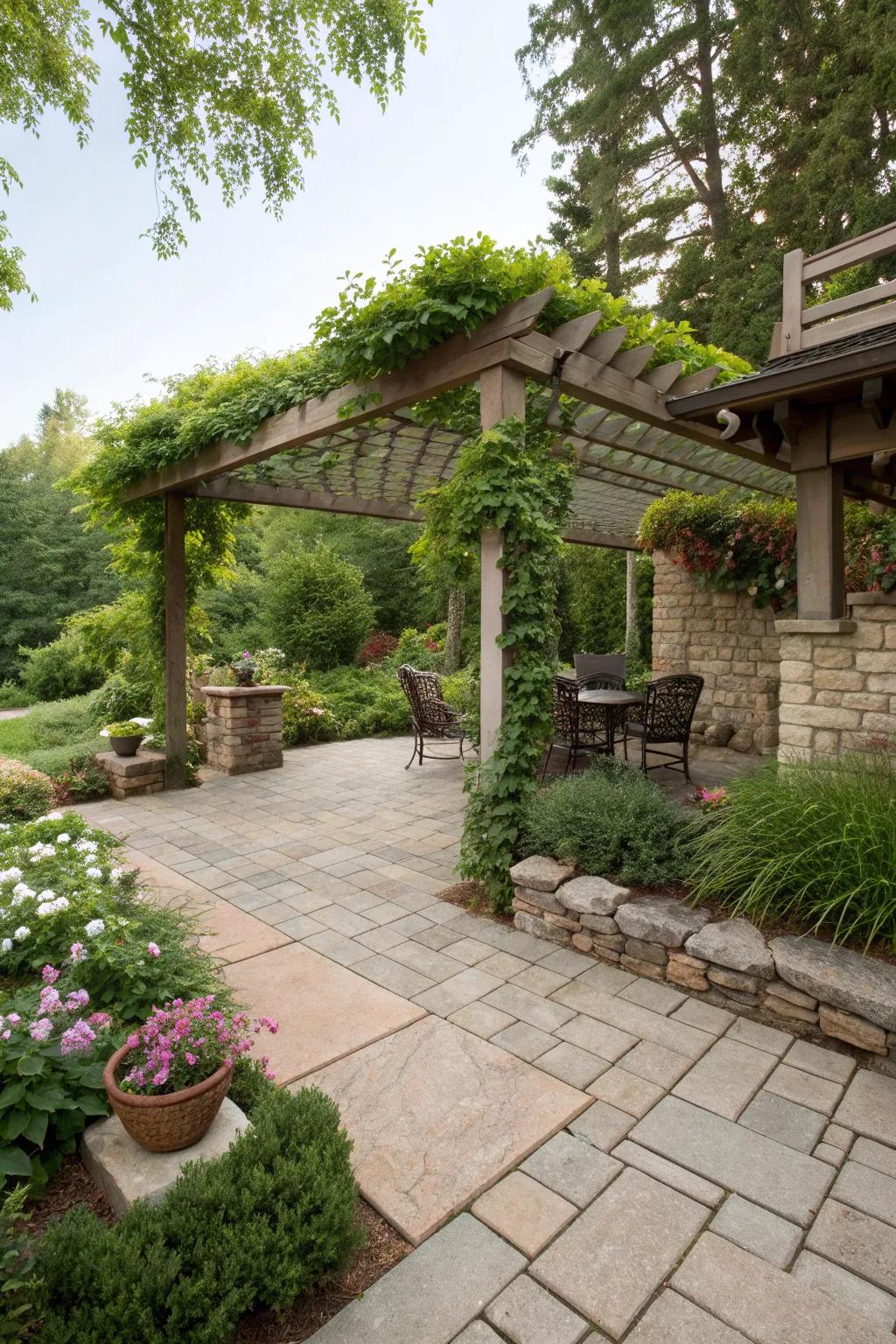 Embrace sustainability with a green roof pergola.