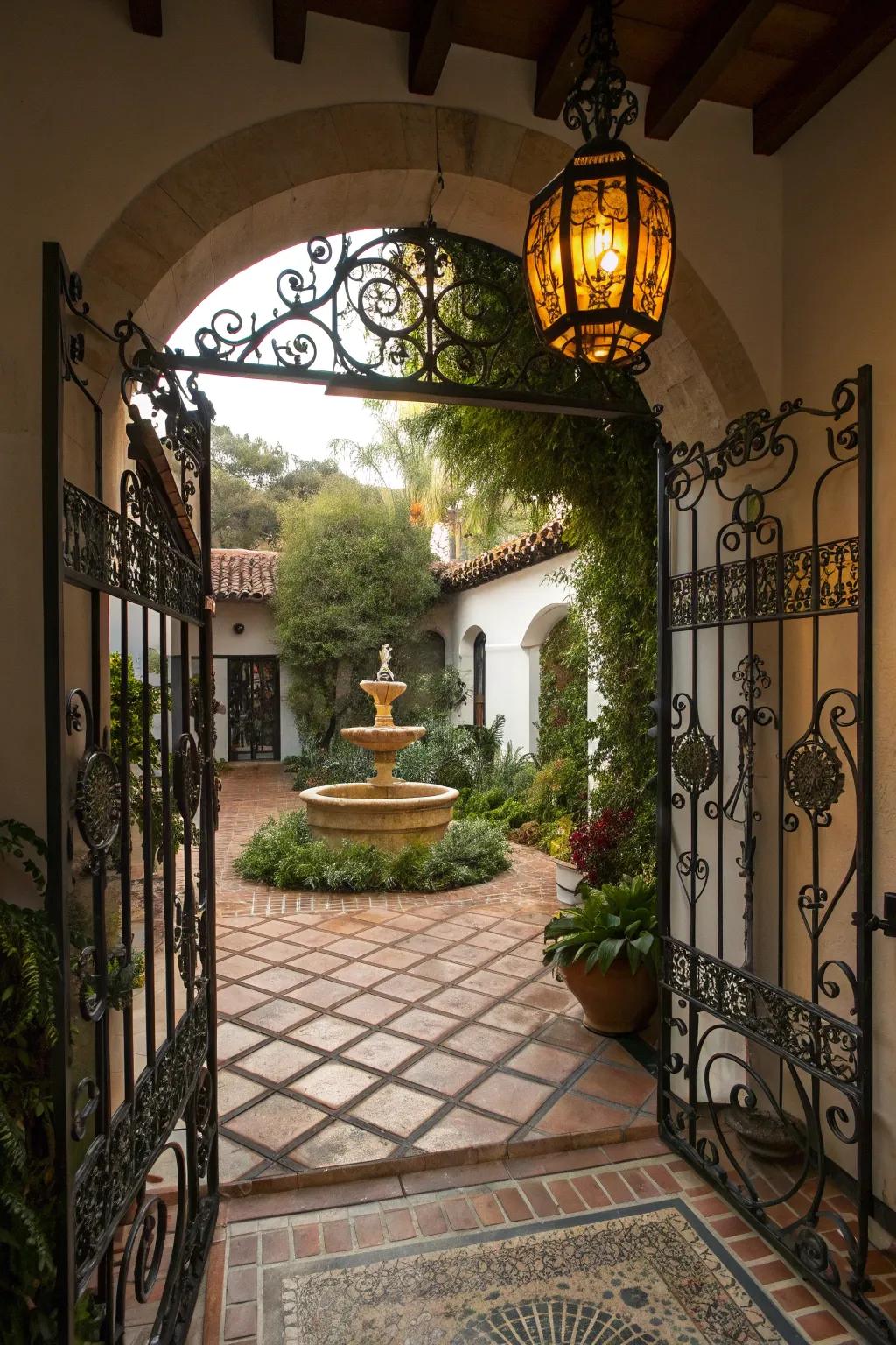 Wrought iron elements add elegance to any Spanish-style space.