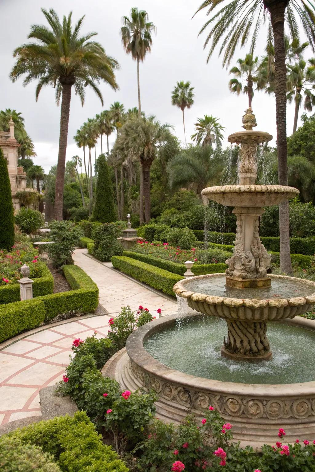 A fountain adds elegance and serenity to your garden.