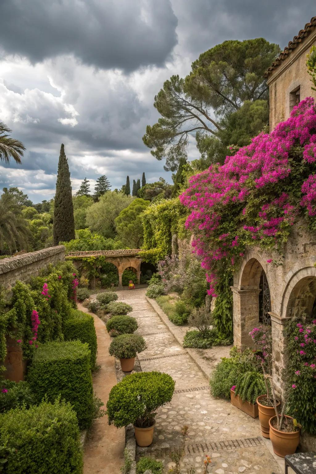 Bougainvillea adds a splash of color to your Spanish-style garden.
