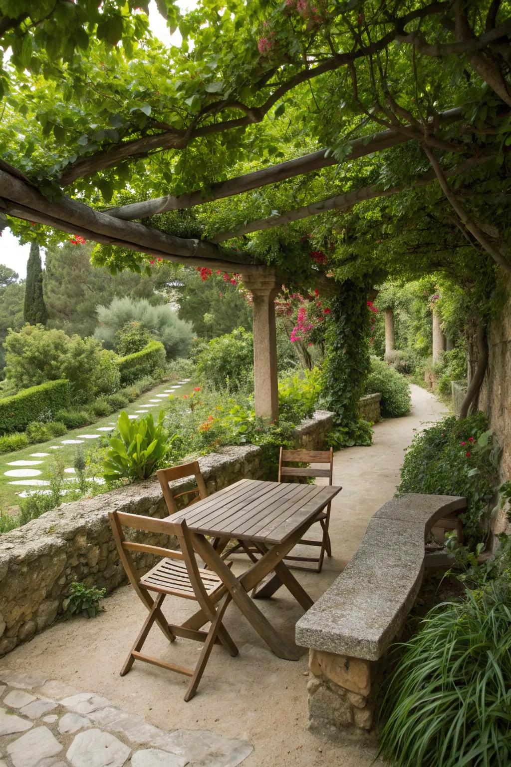 Natural materials complement the Spanish design.