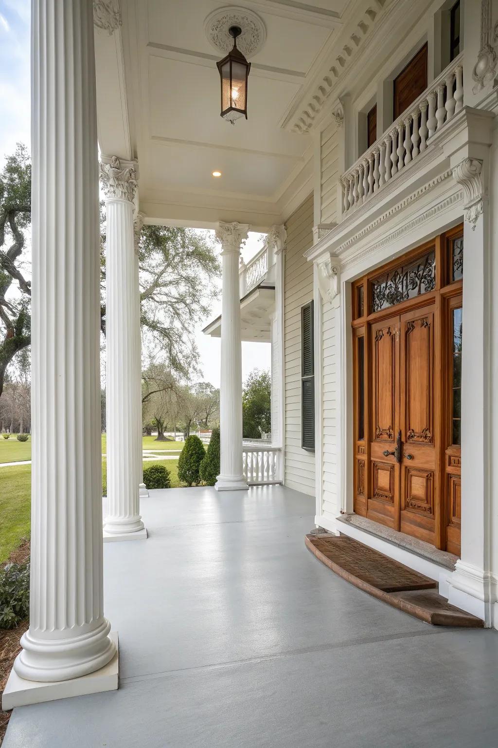 Stately columns give this porch a timeless appeal.