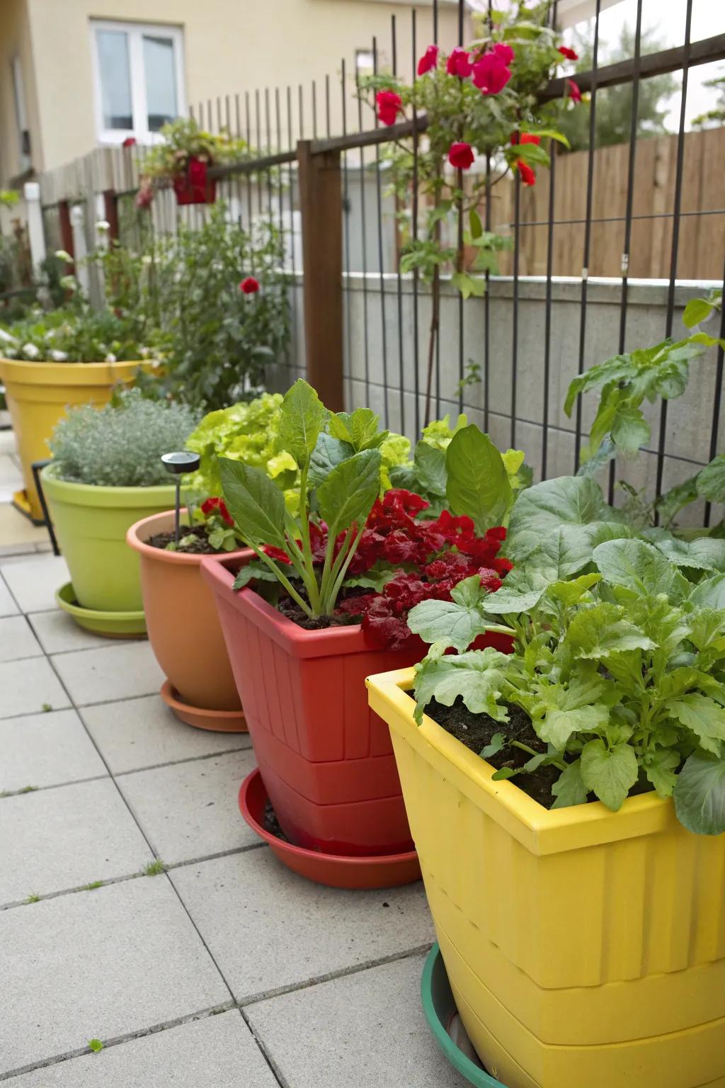 Containers offer flexibility and style for small gardens.
