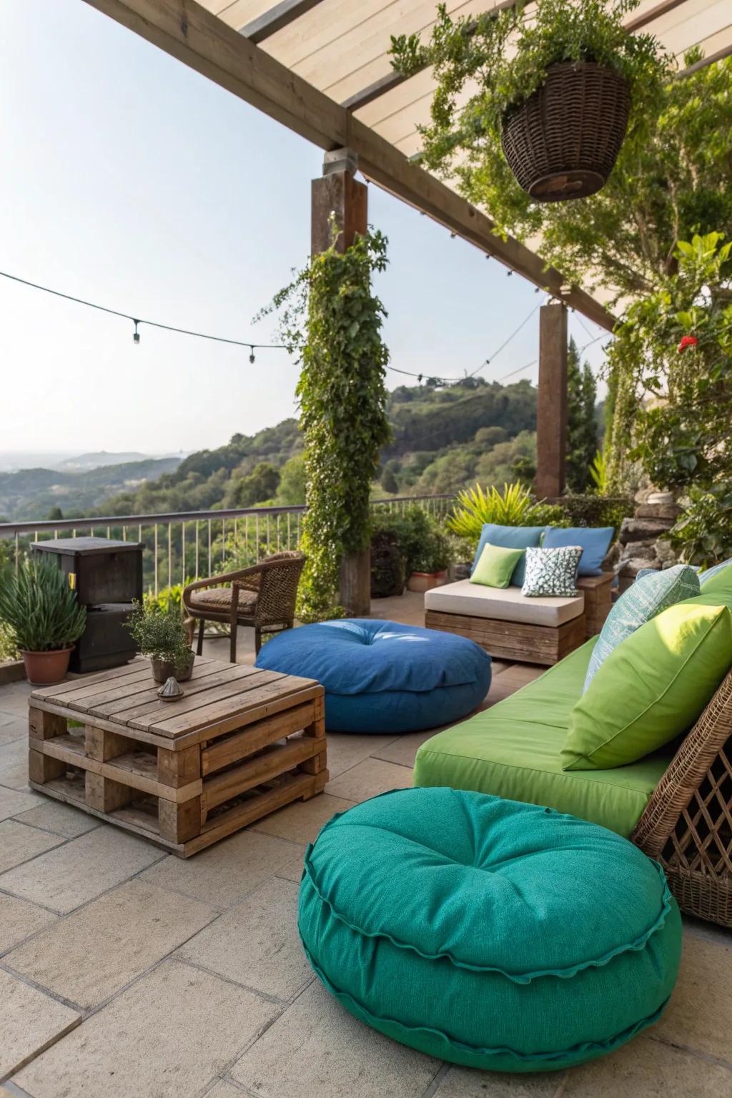 Eco-friendly cushions promote sustainable outdoor living.