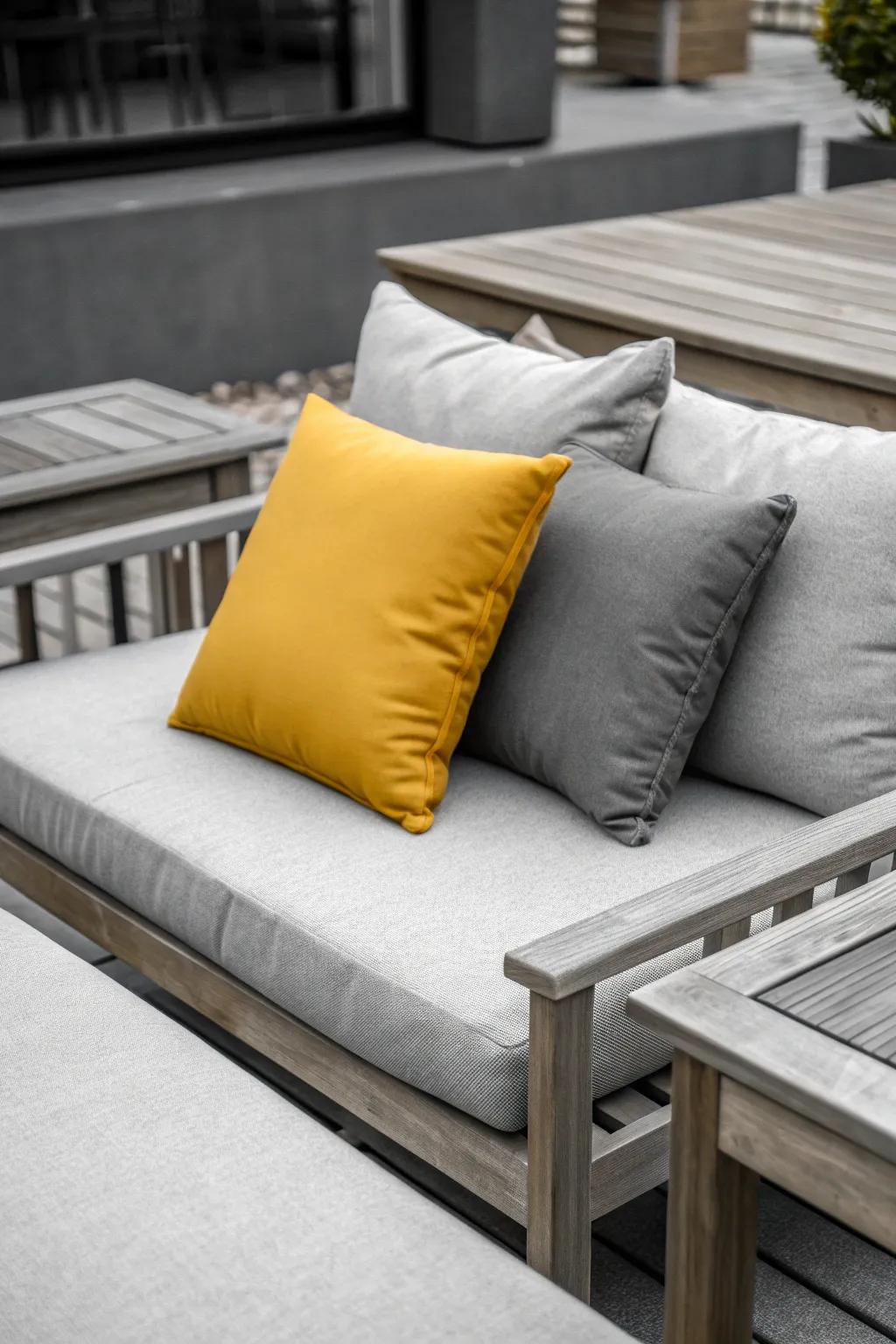 A pop of color in a monochrome setting adds a unique twist.