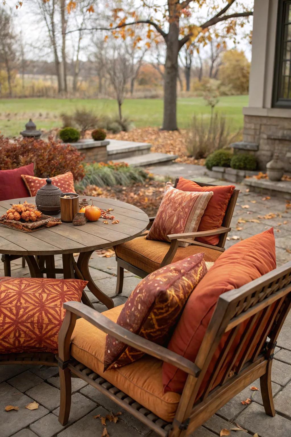 Seasonal cushion swaps keep your patio decor fresh and exciting.
